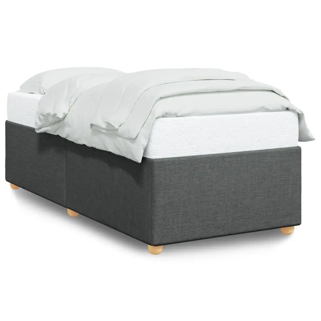 Bed Frame without Mattress Dark Grey 90x190 cm Fabric 3284695 - Furniture