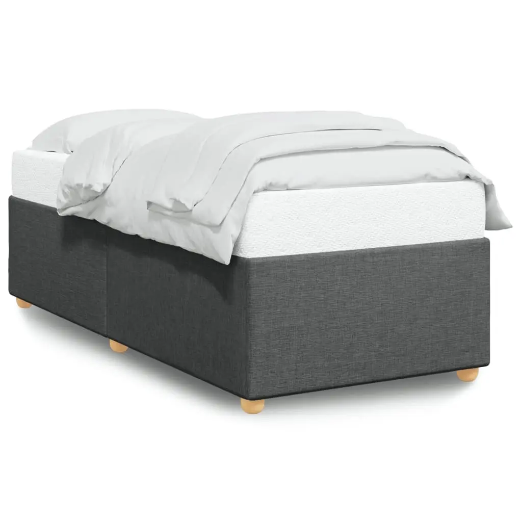 Bed Frame without Mattress Dark Grey 90x190 cm Fabric 3284782 - Furniture