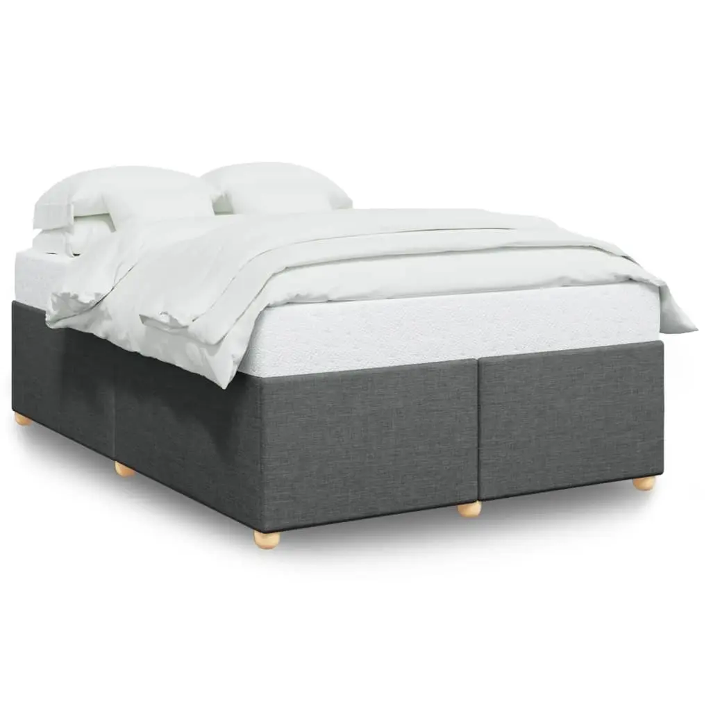 Bed Frame without Mattress Dark Grey Queen Fabric 3284788 - Furniture