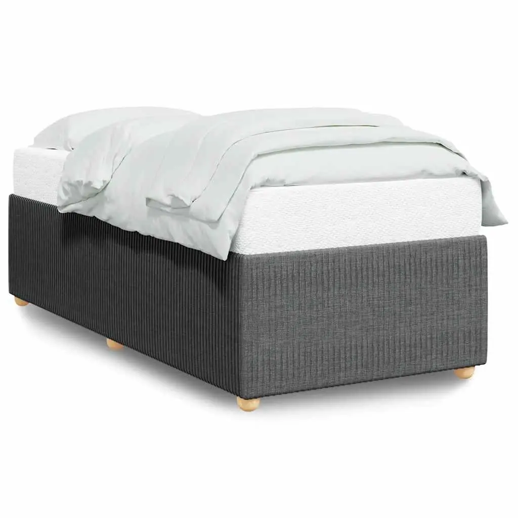 Bed Frame without Mattress Dark Grey 90x190 cm Fabric 3285072 - Furniture