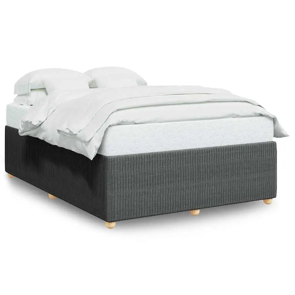 Bed Frame without Mattress Dark Grey Double Fabric 3285076 - Furniture