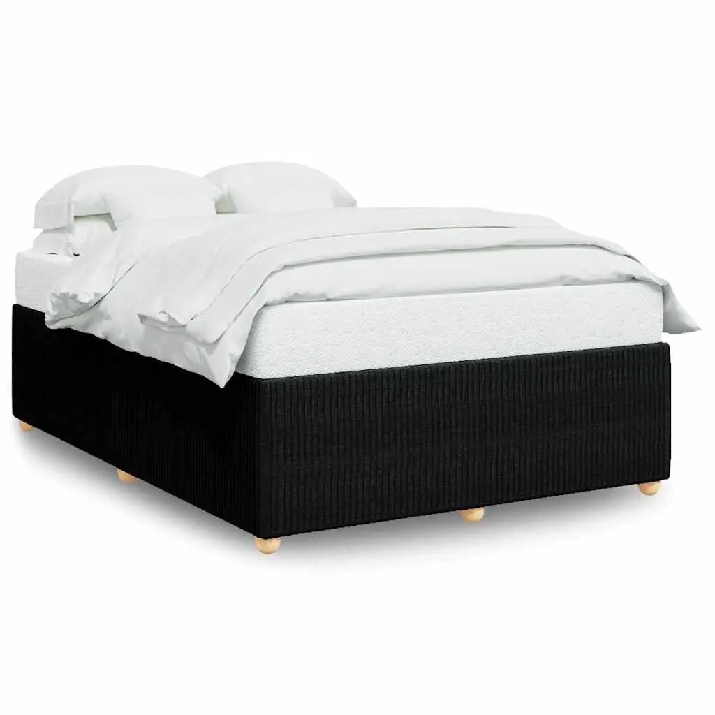 Bed Frame without Mattress Black Double Fabric 3285077 - Furniture