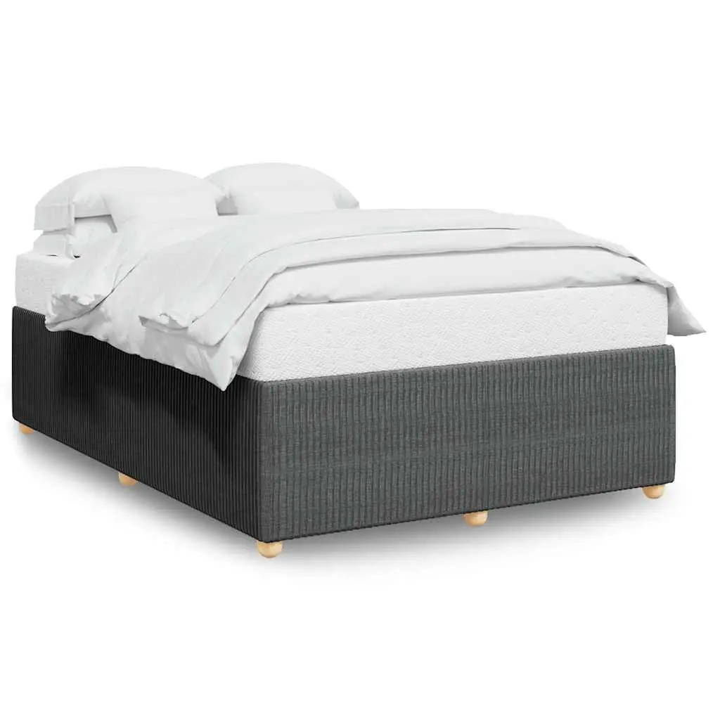 Bed Frame without Mattress Dark Grey Queen Fabric 3285078 - Furniture
