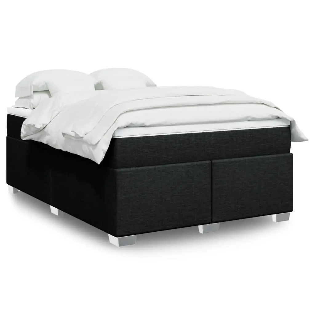 Box Spring Bed with Mattress Dark Grey Double Fabric 3285182 - Furniture