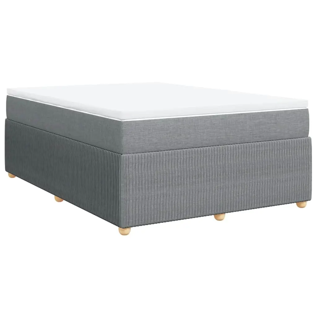 Box Spring Bed with Mattress Dark Grey Queen Fabric 3285698 - Furniture