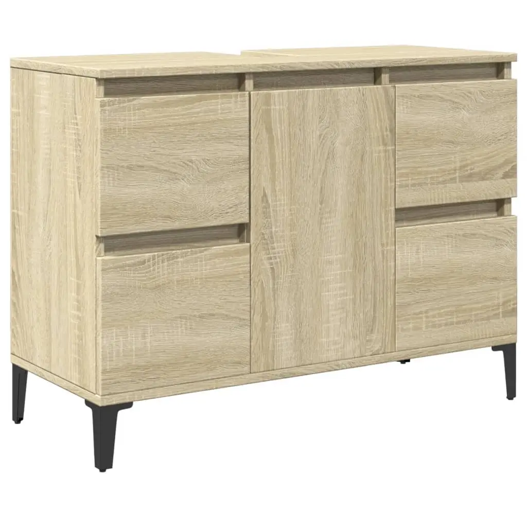 Sink Cabinet Sonoma Oak 80x33x60 cm Engineered Wood 849666 - Furniture