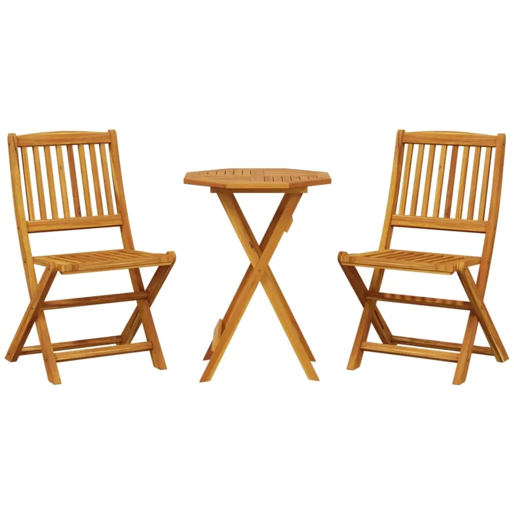 3 Piece Folding Bistro Set Solid Wood Acacia 3295251 - Furniture