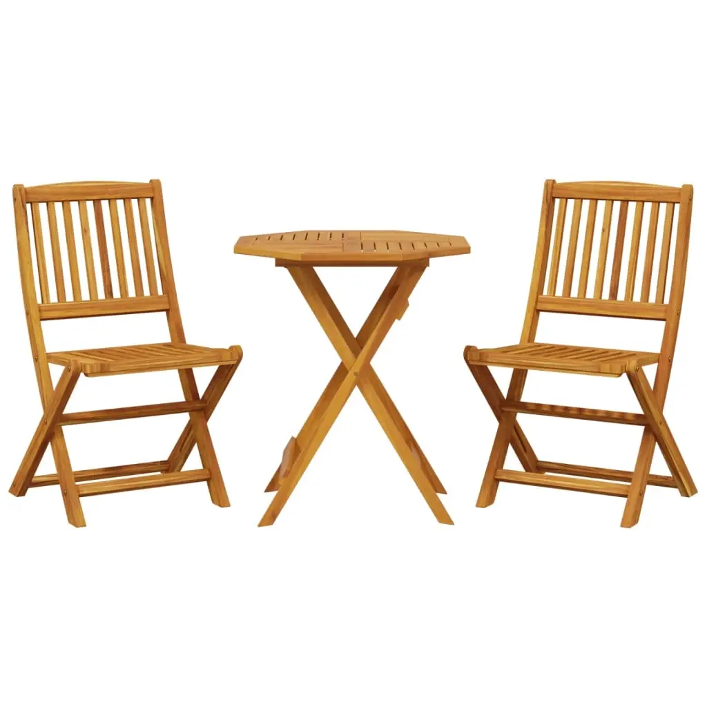 3 Piece Folding Bistro Set Solid Wood Acacia 3295253 - Furniture