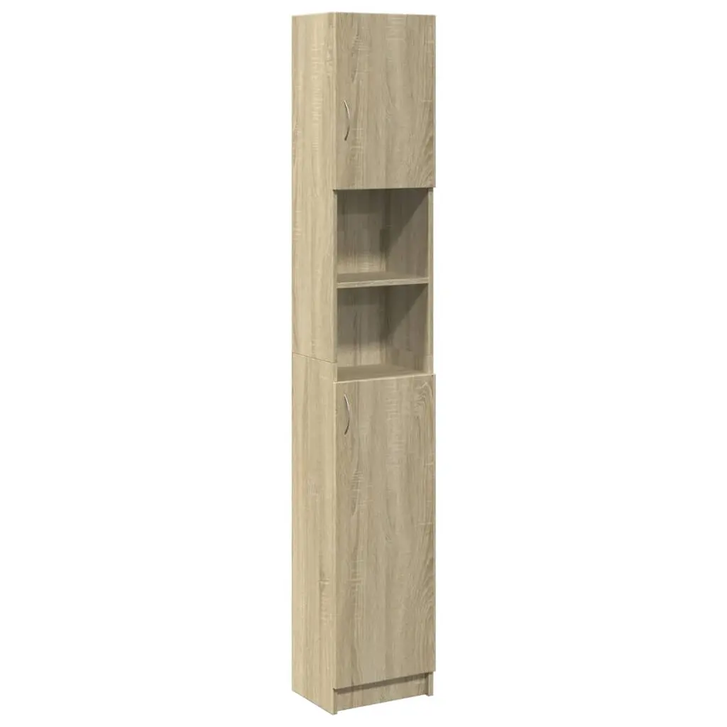 Bathroom Cabinet Sonoma Oak 32x25.5x190 cm Engineered Wood 849606 - Furniture