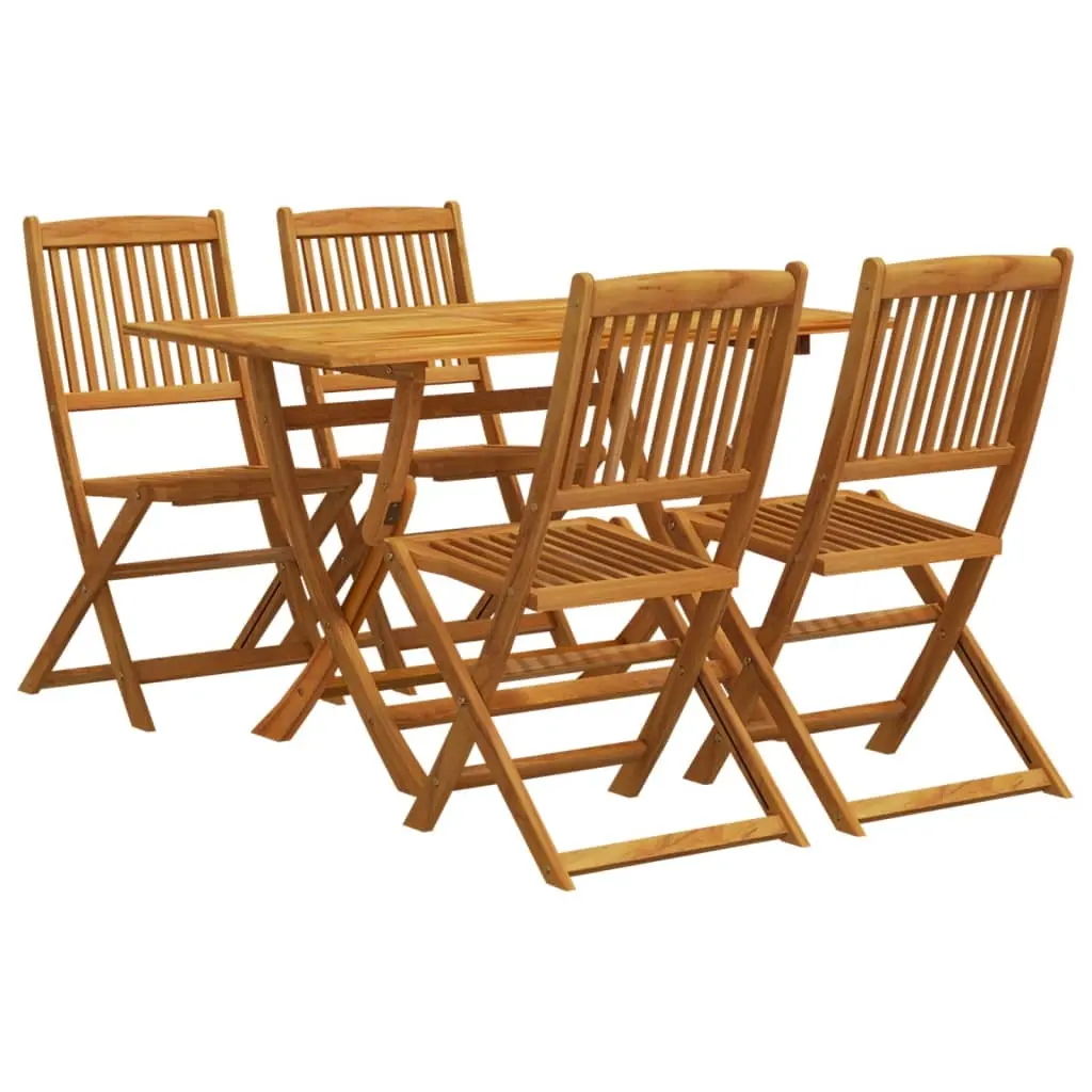 5 Piece Garden Dining Set Solid Wood Eucalyptus 3307637 - Furniture