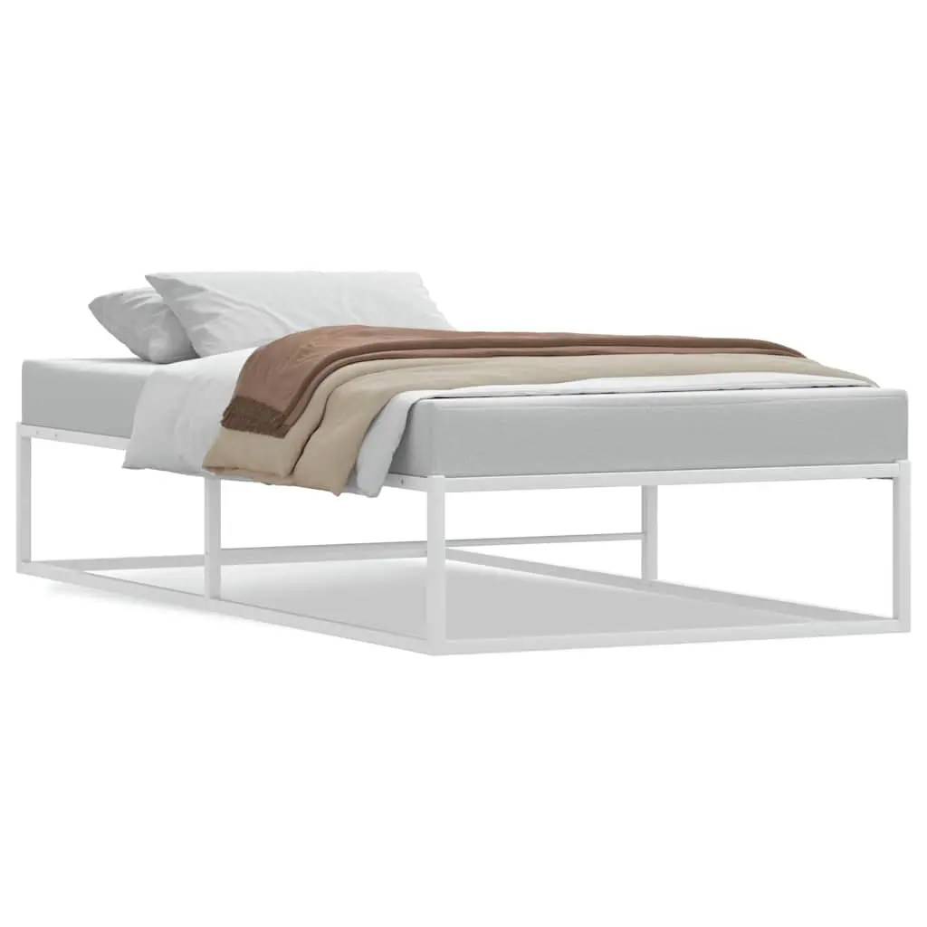 Bed Frame without Mattress White 92x187 cm Single Metal 4017433 - Furniture