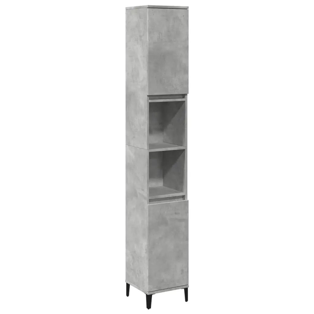Bathroom Cabinet Concrete Grey 30x30x190 cm Engineered Wood 857104 - Furniture