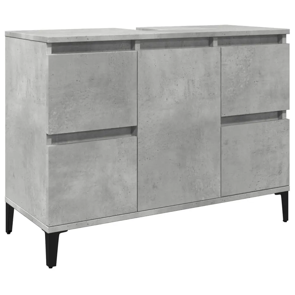 Sink Cabinet Concrete Grey 80x33x60 cm Engineered Wood 857128 - Furniture