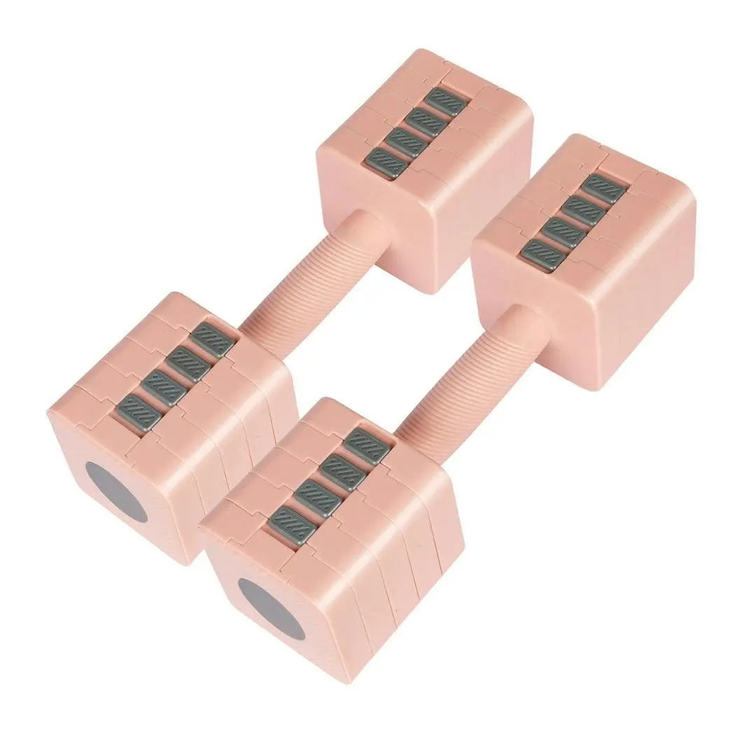 Centra A Pair 2.8kg-10kg Adjustable Dumbbells With Metal Weight Block Set Pink