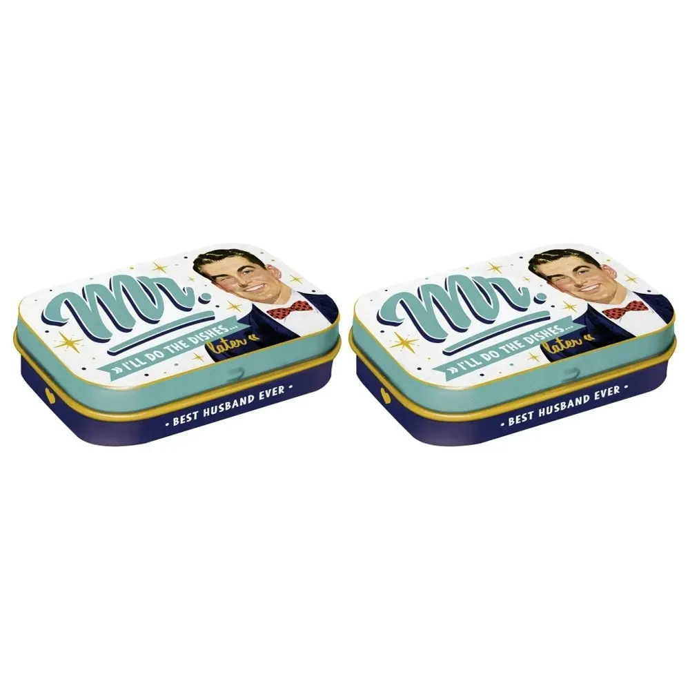 2x Nostalgic Art 4x6cm Mint Trinket Box Mr. I'll Do It Later Storage Container - Groceries