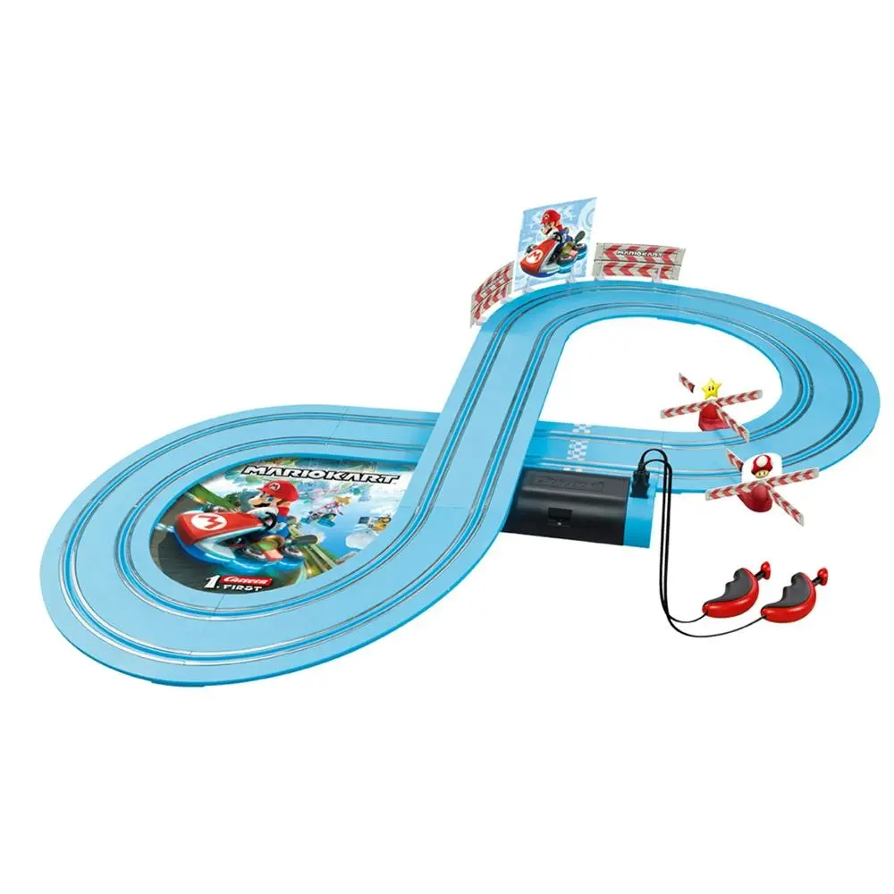 Carrera First Yoshi/Mario Kart Racing Slot Cars 2.4m Track Set w/Remote Kids Toy - Toys & Games