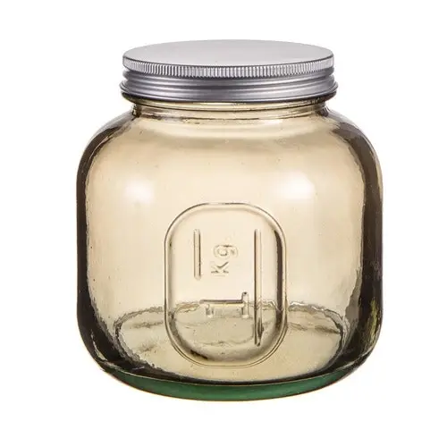 Ladelle Eco Recycled Rustico Glass 1000ml Storage Jar Bottle Container w/Lid SMK - Home & Garden