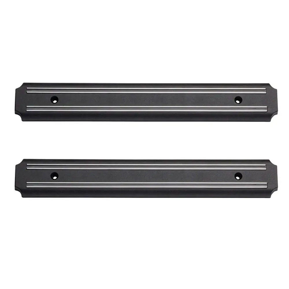 2x Cuisena 33cm Magnetic Wall Mounted Knife Rack Storage Holder Organiser Black - Home & Garden