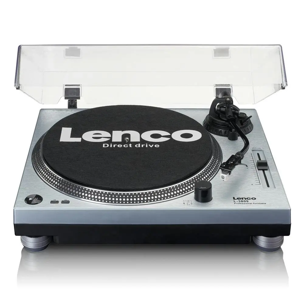 Lenco 43x35cm Professional Vinyl Record Direct-Drive LP Turntable Metallic Blue
