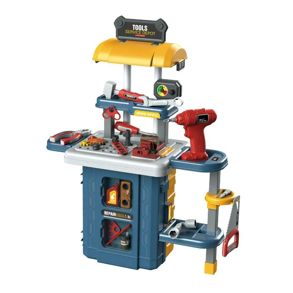 Ausway Kids Workbench Tool Bench Construction Toy Set 46pcs Educational Builder Pretend Role Play Gift for Children Toddlers boys - Toys & Games