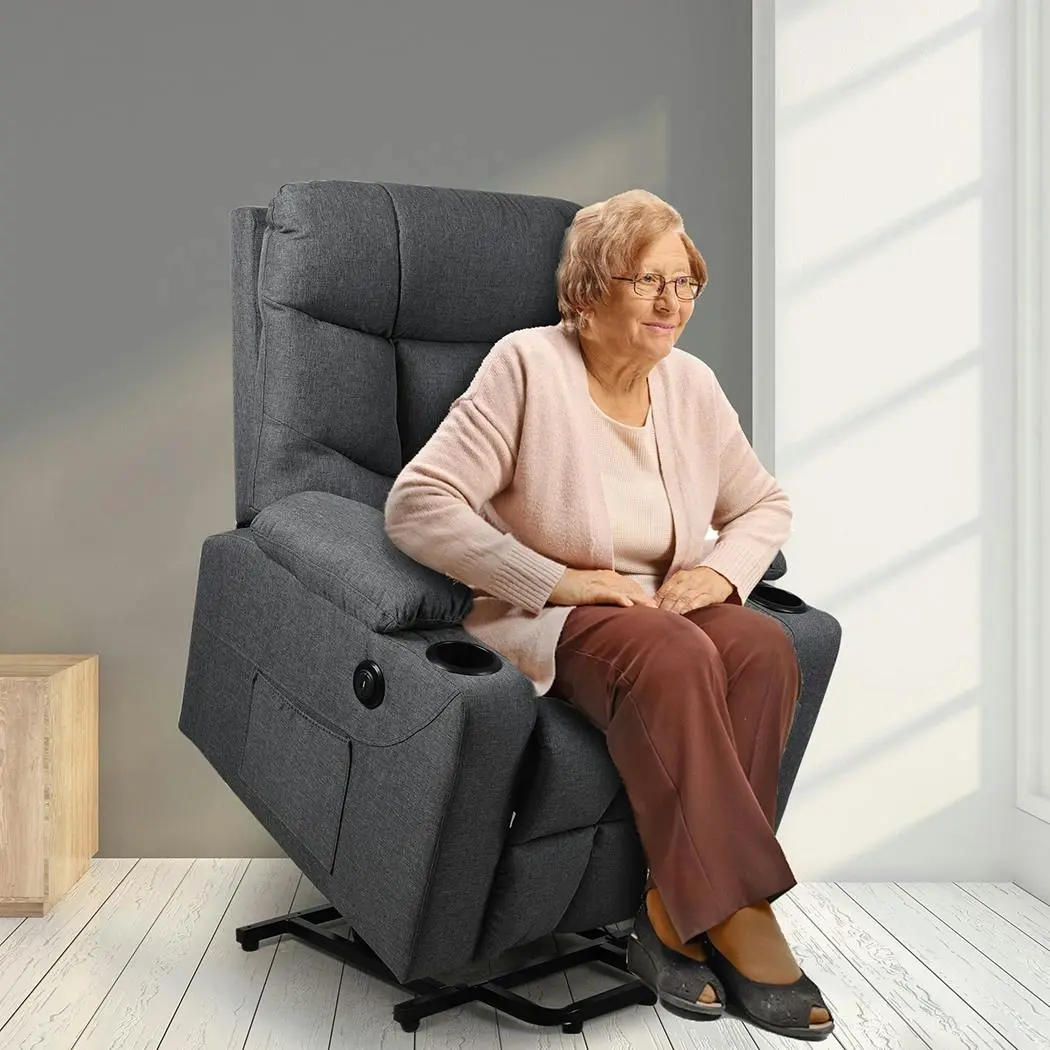 Levede Recliner Chair Electric Lift Chairs Armchair Lounge Fabric USB Charge - Health