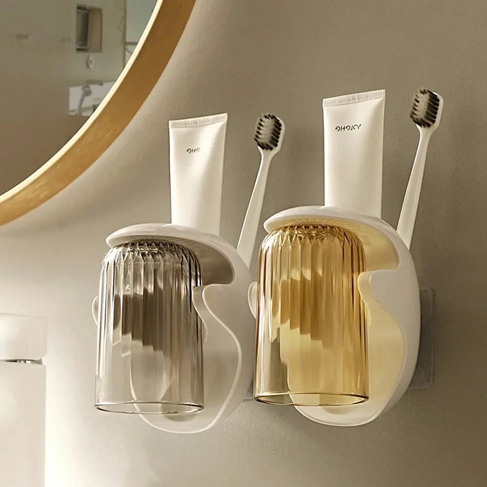 2Pcs Mouthwash Cup Holder Bathroom Accessories Organizer Toothbrush Cup Holder - Home & Garden