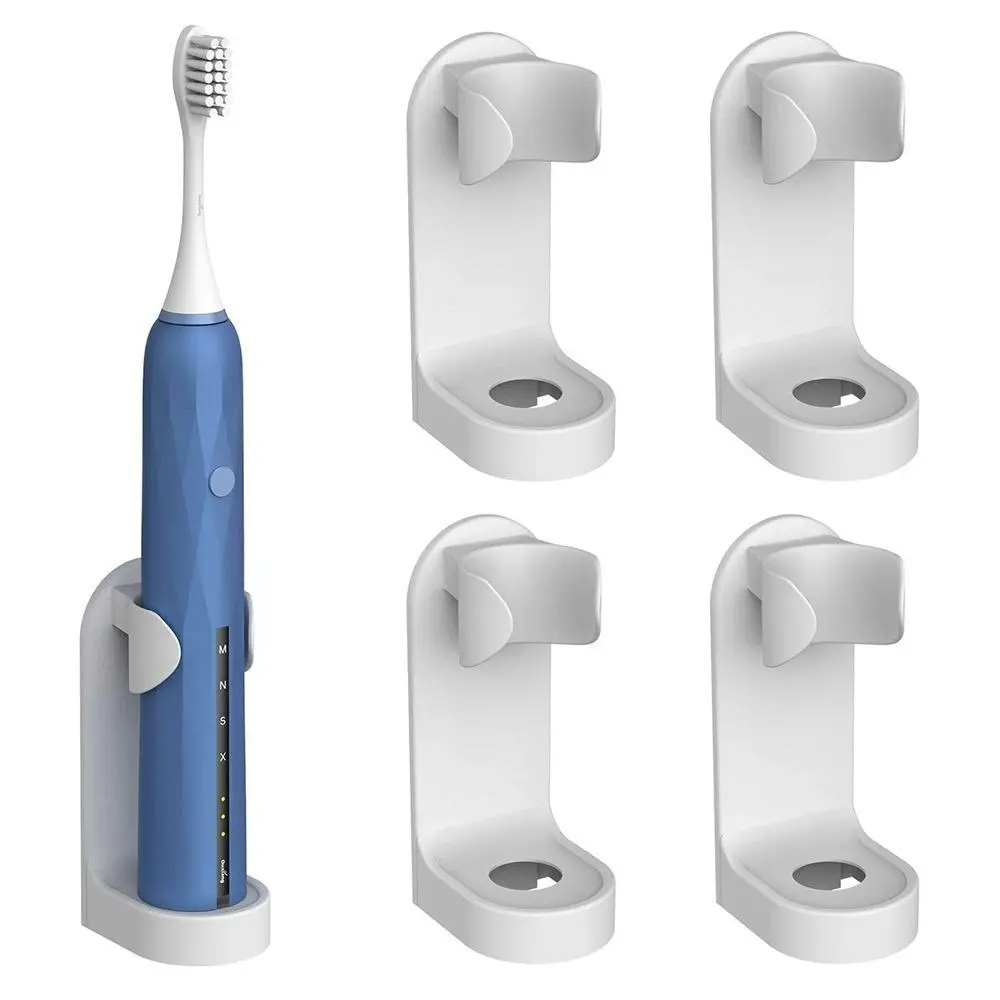 4 pack adhesive wall mounted electric toothbrush holder - Home & Garden
