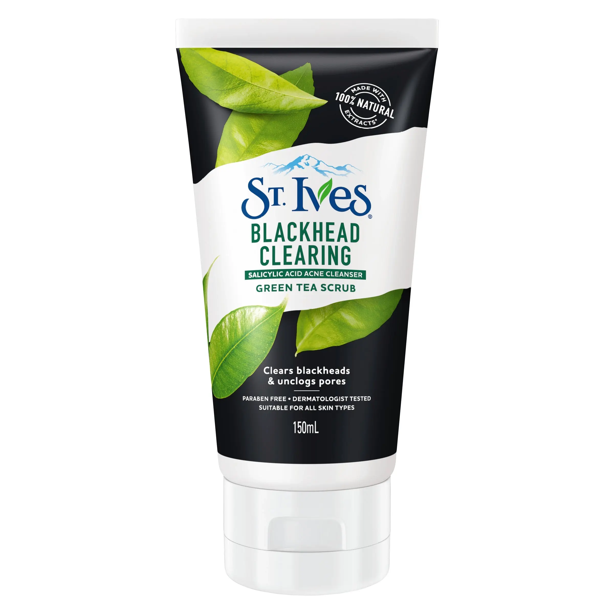 St Ives Naturally Clear Scrub Green Tea 150ml - Beauty