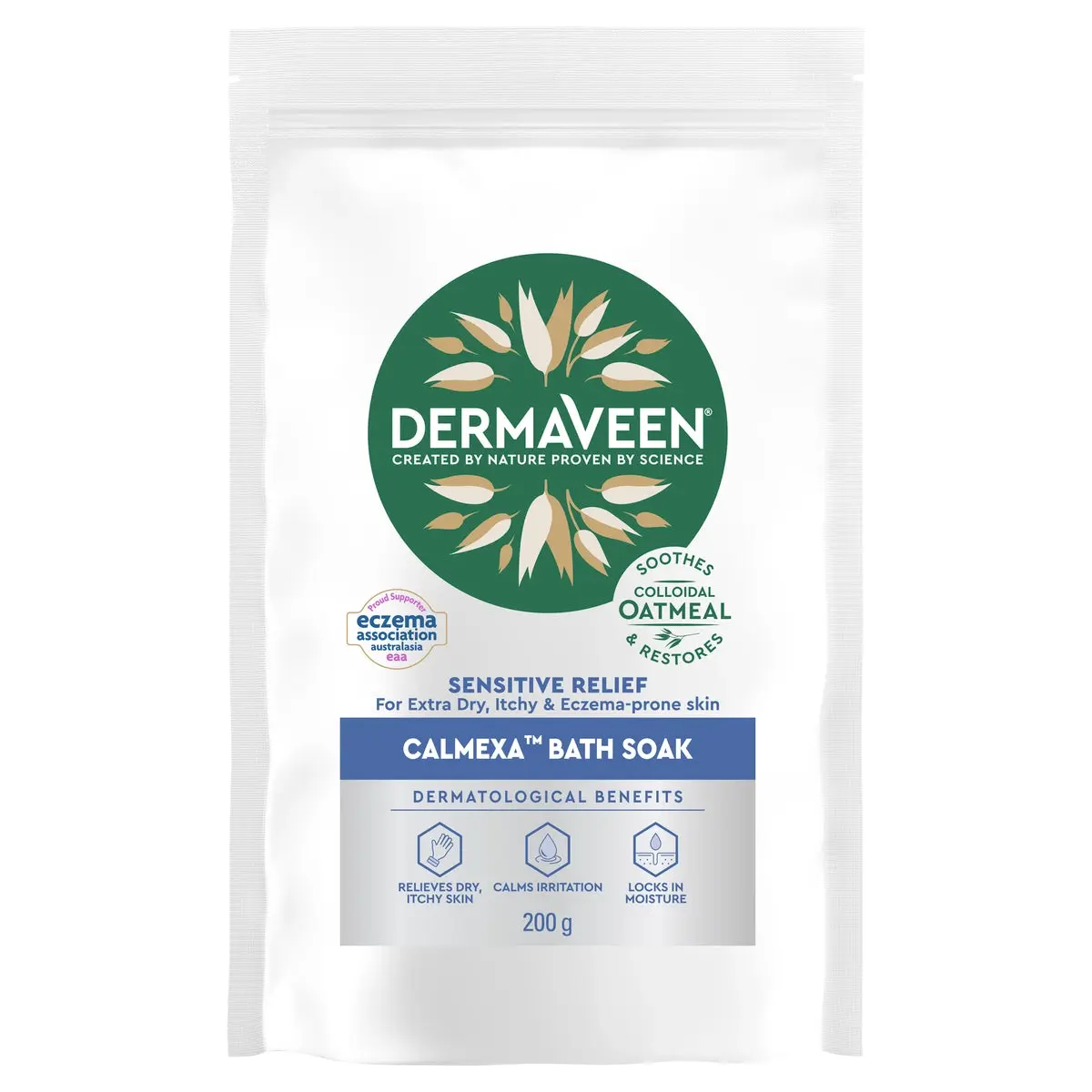 DermaVeen Sensitive Relief Calmexa Oatmeal Bath Soak 200g - Beauty