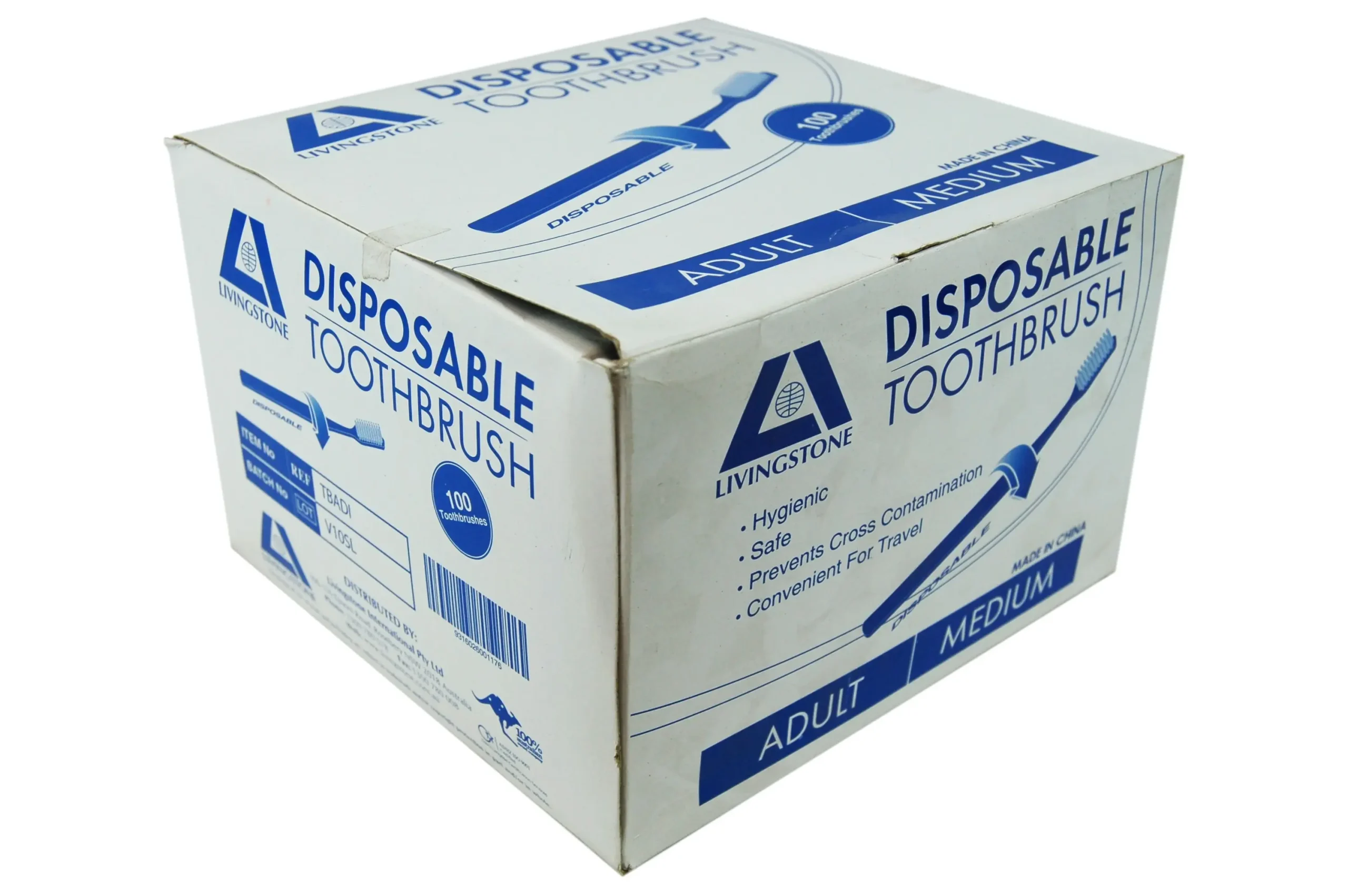 Livingstone Toothbrush Adult Medium Bristles 100 Box - Beauty