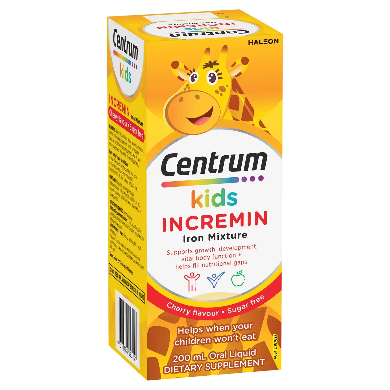 Centrum Kids Incremin Iron Mixture Oral Liquid Cherry 200mL - Baby