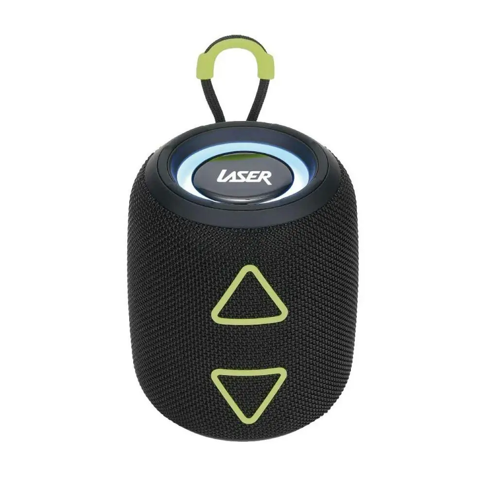 Laser Portable Mini Fabric Wireless Bluetooth Speaker Audio/Music TWS Black - Electronics