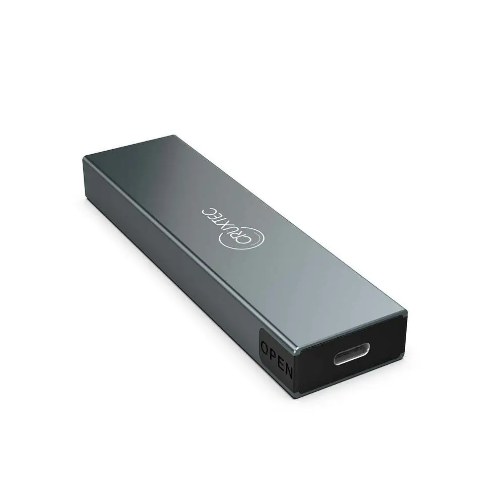 Cruxtec NGFF M.2 SSD to USB-C Ultra Slim Design Enclosure Plug & Play Black