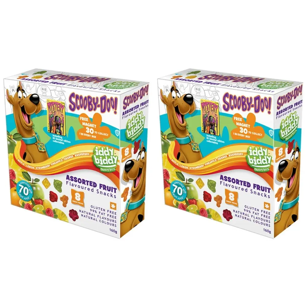 16x 20g Iddy Biddy Scooby Assorted Fruit Gummies Snack Pack Sweet/Confectionery - Groceries