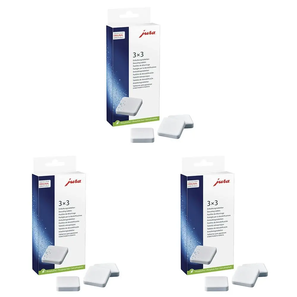 3x 9pc Jura Espresso/Coffee Machine Descaling And Protection Cleaning Tablets - Home & Garden