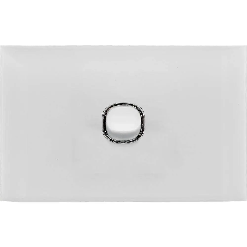Doss ASW1 115mm Acrylic Wall Plate 1 Gang Light Power Switch 2 Way On/Off White - Hardware