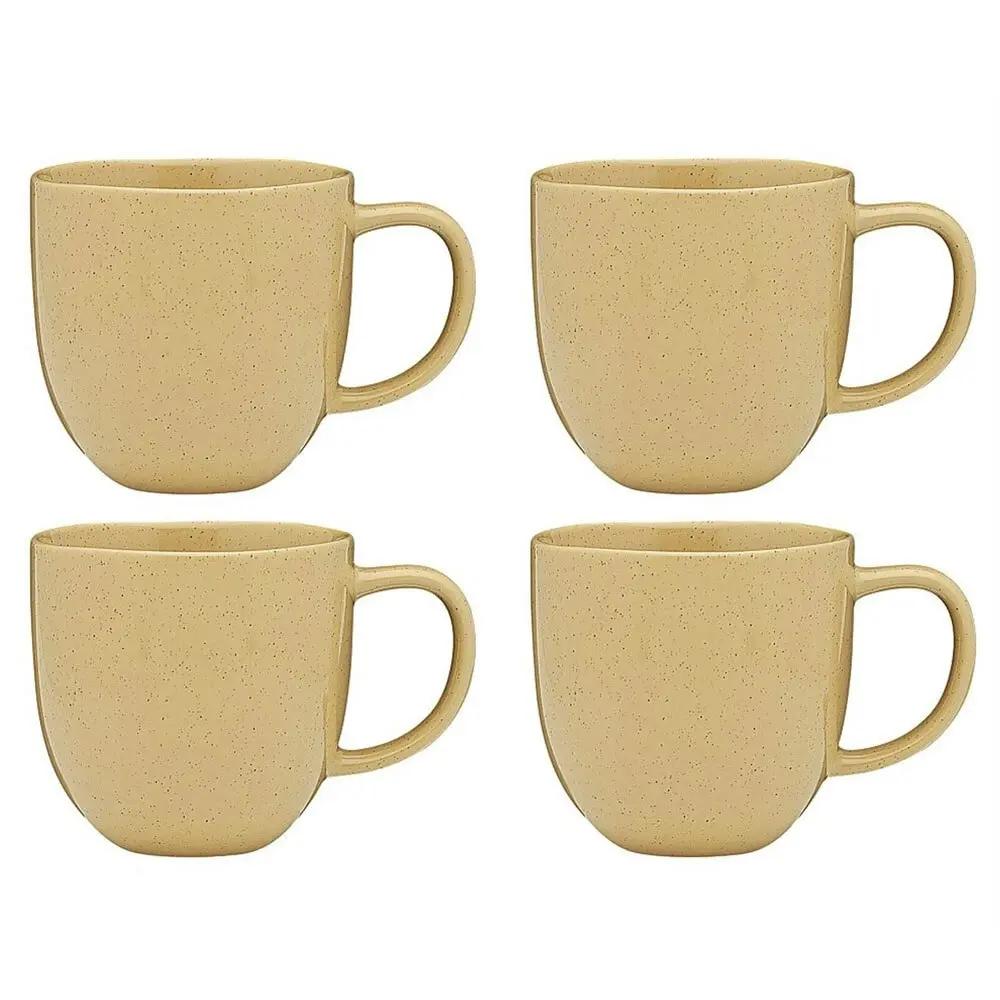 4pc Ecology Dwell Stoneware 340ml Coffee Mug Water Drinking Cup w/ Handle Butter - Home & Garden