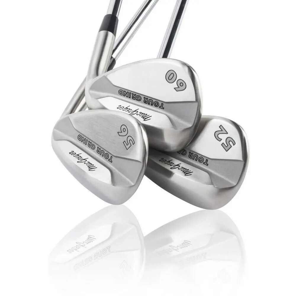 MacGregor Golf Tour Grind Milled Face Golf Wedge Set, Chrome, Mens Left Hand - Sports & Outdoor