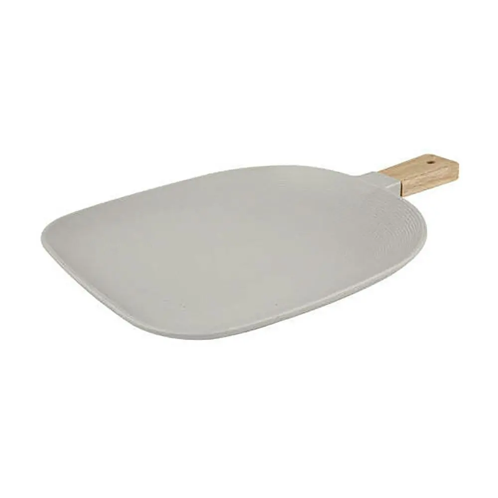 Ladelle Linear Texture Oyster 36cm Porcelain Paddle Food Platter w/ Serve Stick - Home & Garden