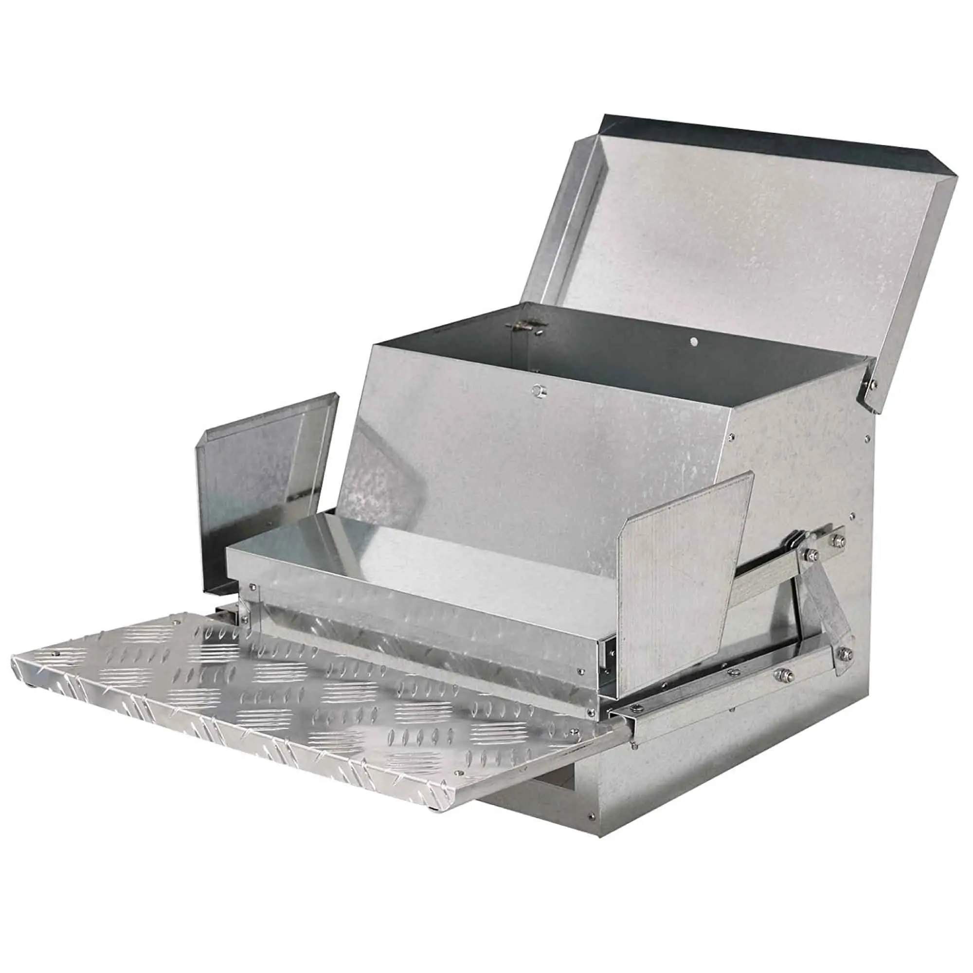 9kg Automatic Chook Chicken Feeder Poultry Auto Treadle Aluminium Metal Feeders - Commercial