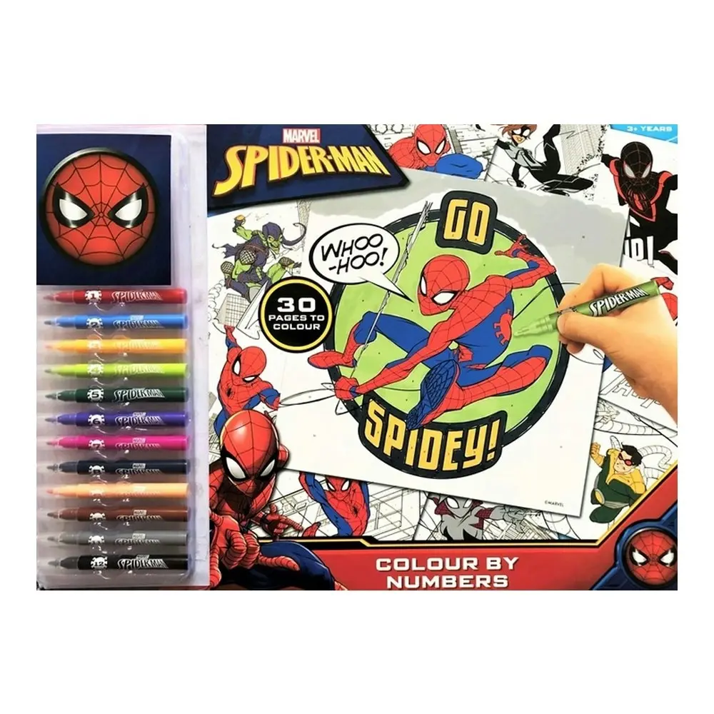Marvel Spiderman Colour By Numbers Kids Colouring Book Children/Toddler 3y+ - Entertainment