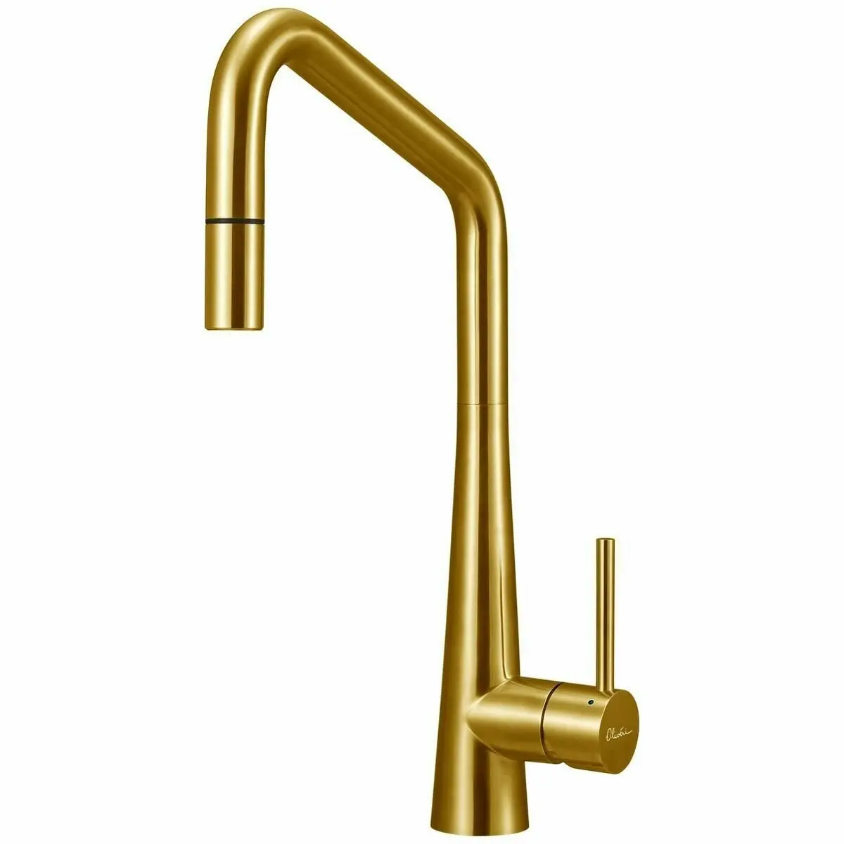 Oliveri Essente Square Neck Pull Out Mixer Tap Gold - Hardware