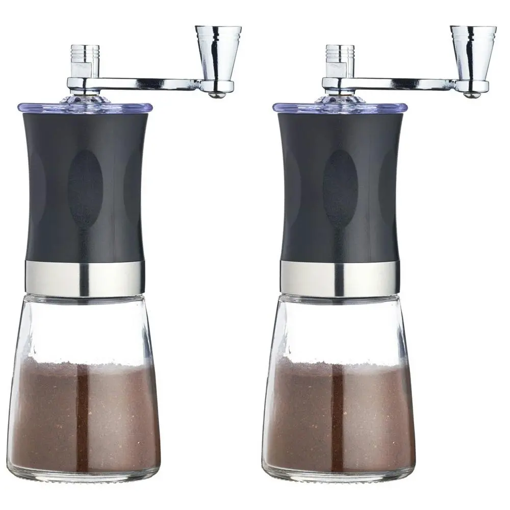2x La Cafetiere 19.5cm Manual Stainless Steel Coffee Beans Grinder Black Small - Home & Garden