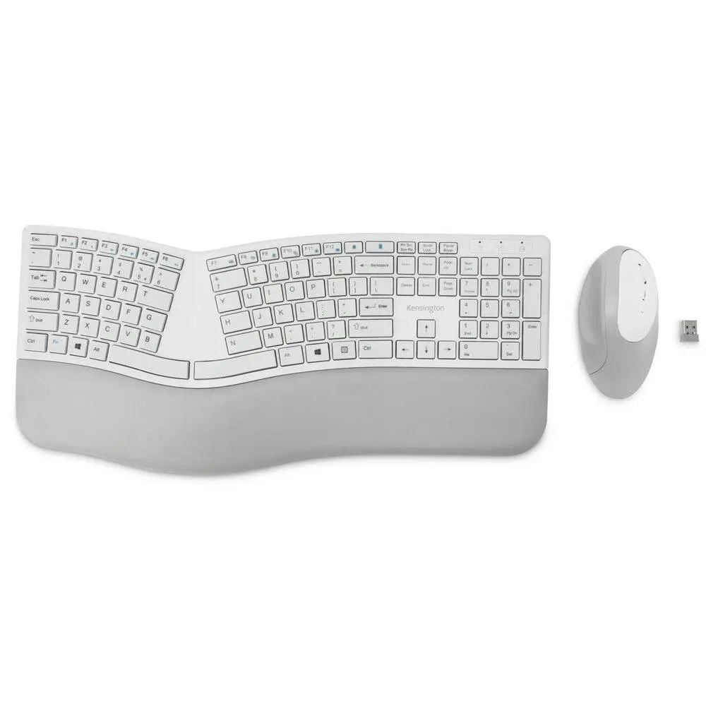Kensington Dual Wireless Ergo Keyboard & Mouse Combo Set for Desktop/PC Grey - Electronics