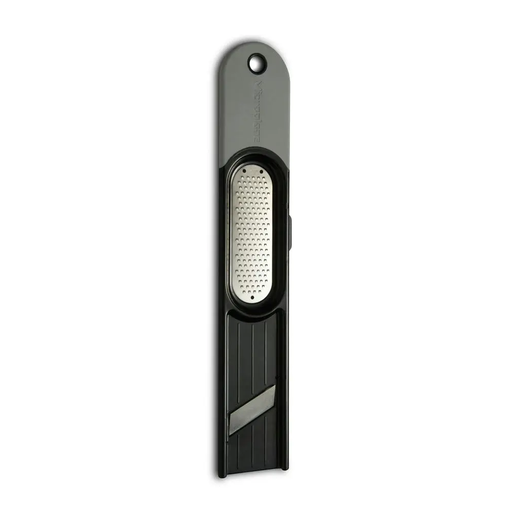 Microplane 3-in-1 Stainless Steel Ginger Grater Kitchen Slicer Utensil Black