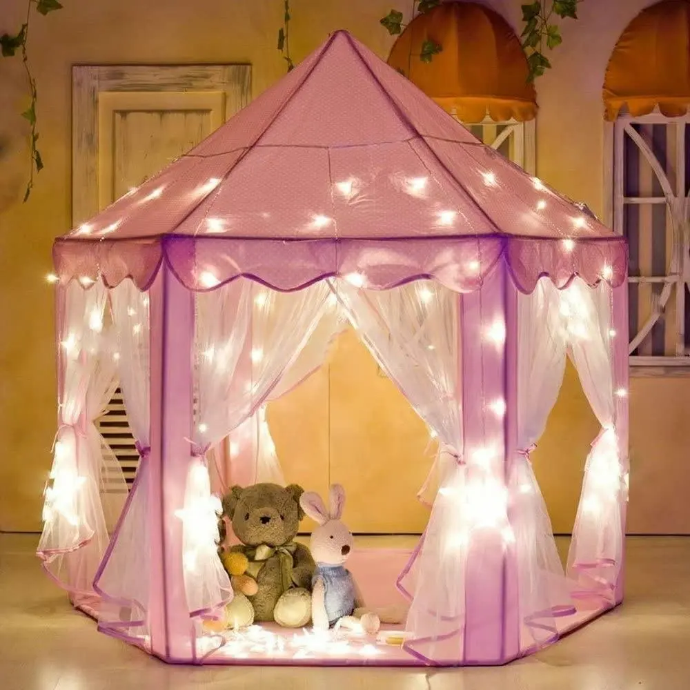 Princess Indoor Playhouse Toy Play Tent for Kids Toddlers with Mat Floor and Carry Bag (Pink) - Toys & Games