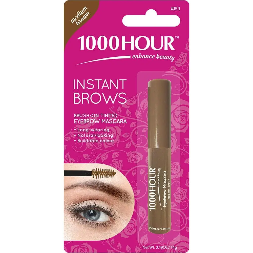 1000 Hour Instant Brows Medium Brown 14g Long Wearing Buildable Brow Gel - Beauty