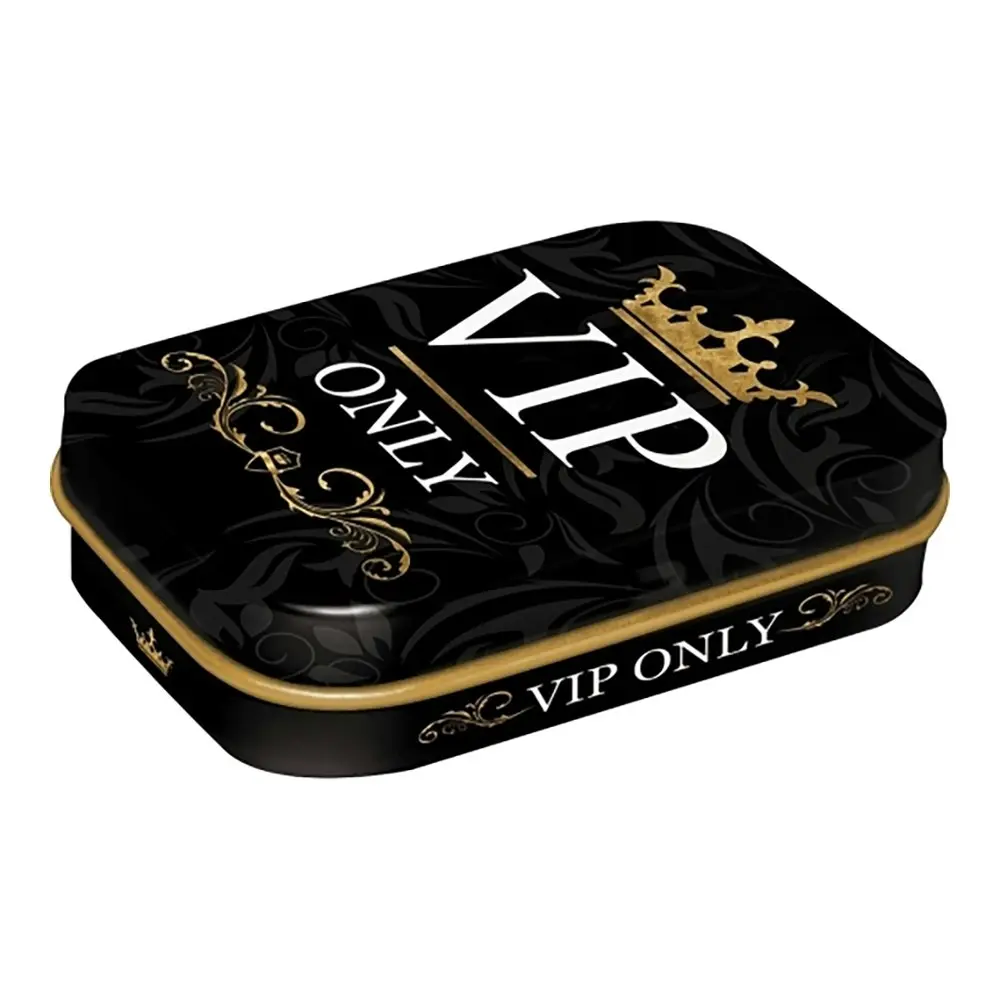 Nostalgic Art 6cm Mint Tin Box VIP Only Fresh Breath Hard Candy Mints Black - Groceries