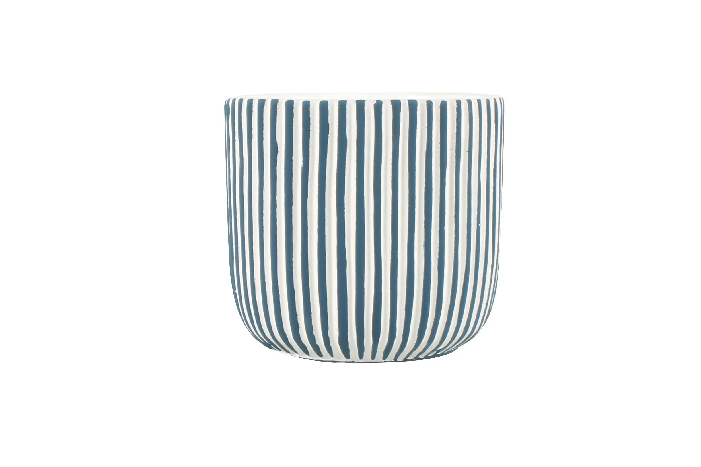 Jade Stripe Pot 13.6 x 13.6 x 12.6 cm - Home & Garden