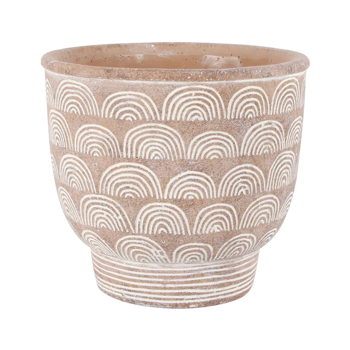 Blaine Arc Cement Pot 24 x 21cm - Home & Garden